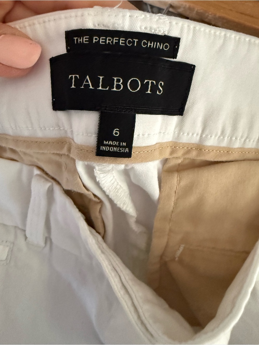 Talbots White Chino Pants Size 6 The Perfect Chino Classic Straight Leg - Picture 4 of 4